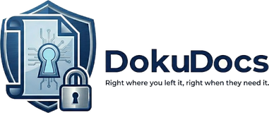 DokuDocs logo - Right where you left it, right when they need it